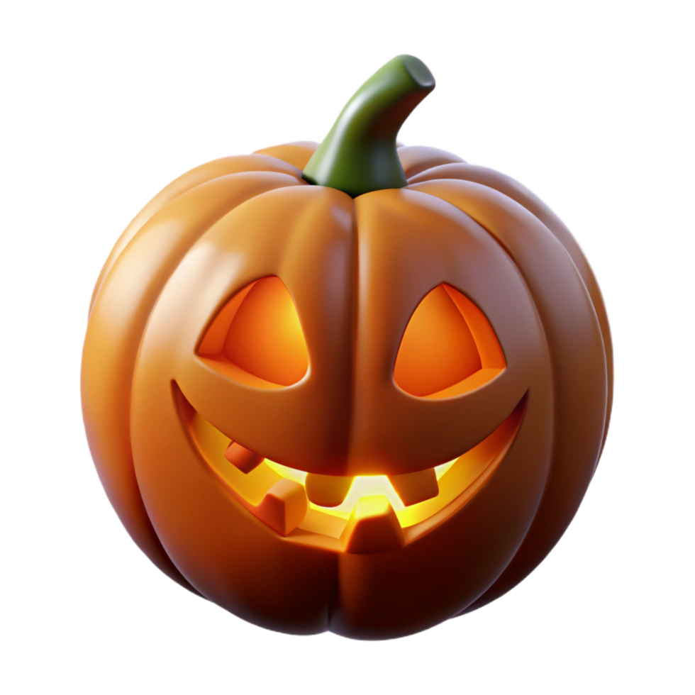 elegant abstract A single, glowing jack-o'-lantern face premium png