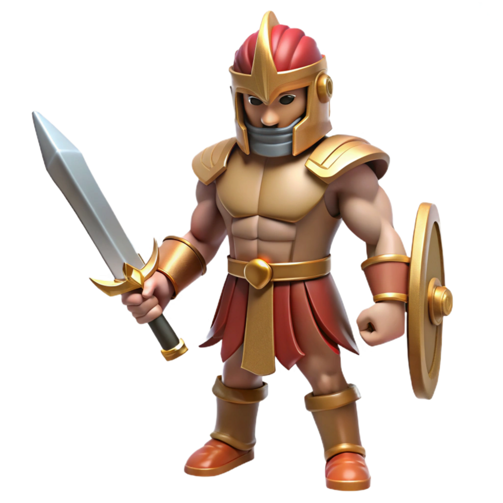 vibrant rustic Ares, God of War, holding sword, exclusive png
