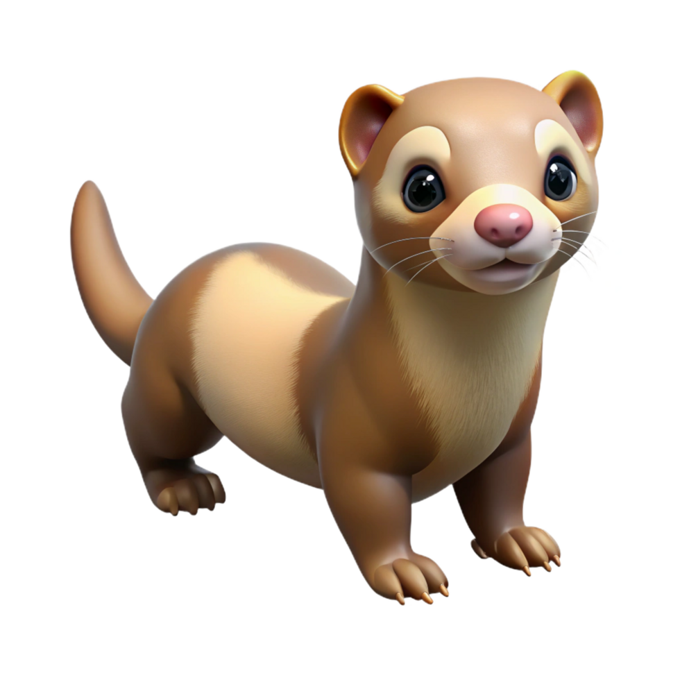 beautiful abstract A ferret playing, detailed png