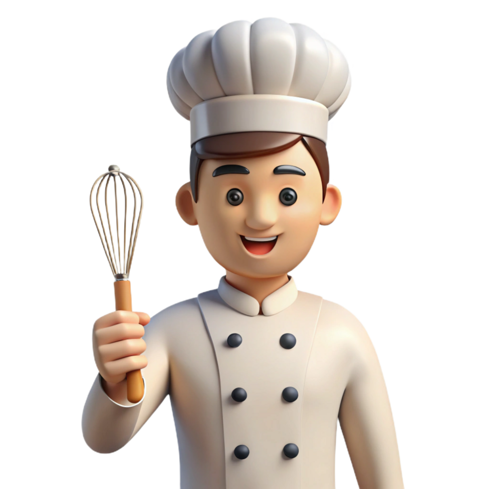 impressive abstract Chef in uniform holding a whisk original png
