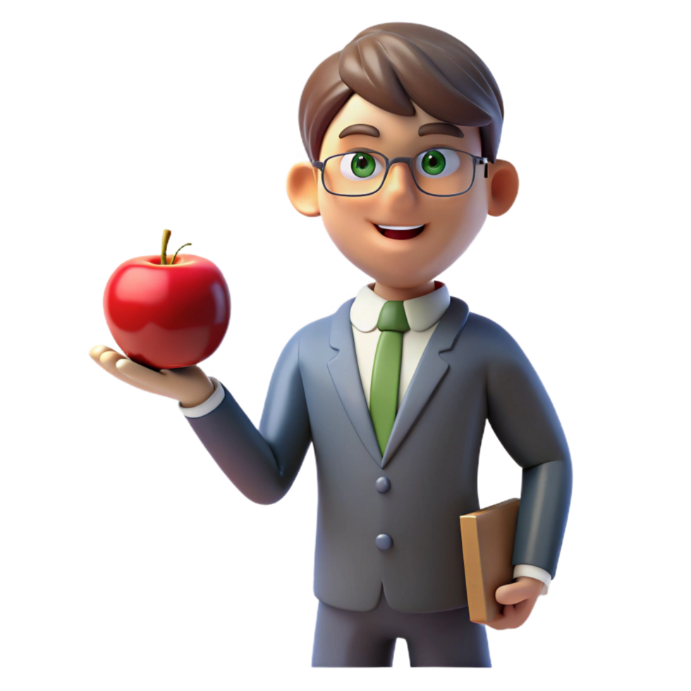 wonderful contemporary Teacher holding an apple professional png