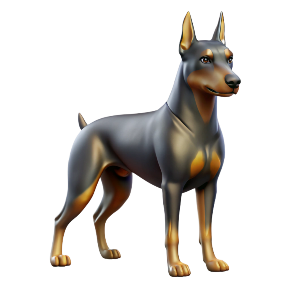 impressive modern Doberman pinscher, sleek and muscular, high quality png