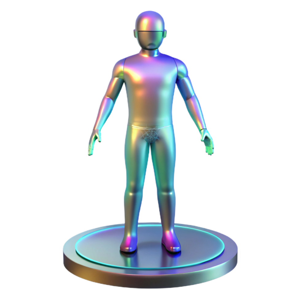 elegant vintage Holographic projection of a human, life-size high quality png