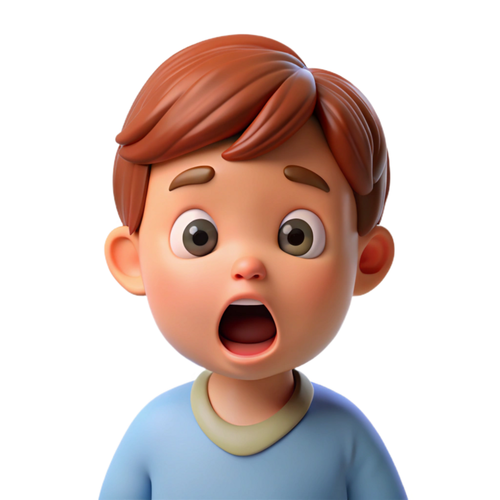 wonderful abstract Surprised toddler, open mouth, high quality png