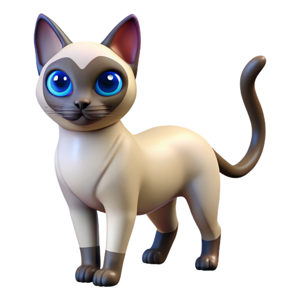 elegant rustic Siamese cat with blue eyes exclusive png
