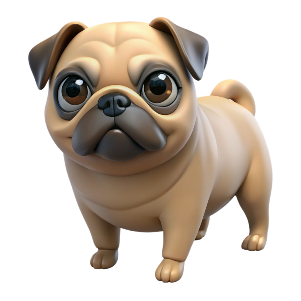 dramatic traditional Pug dog with wrinkles premium png
