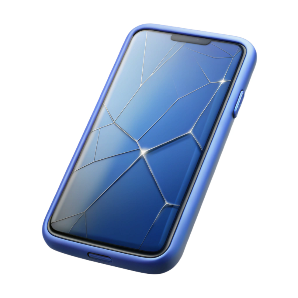 vibrant artistic Smartphone with cracked screen premium png