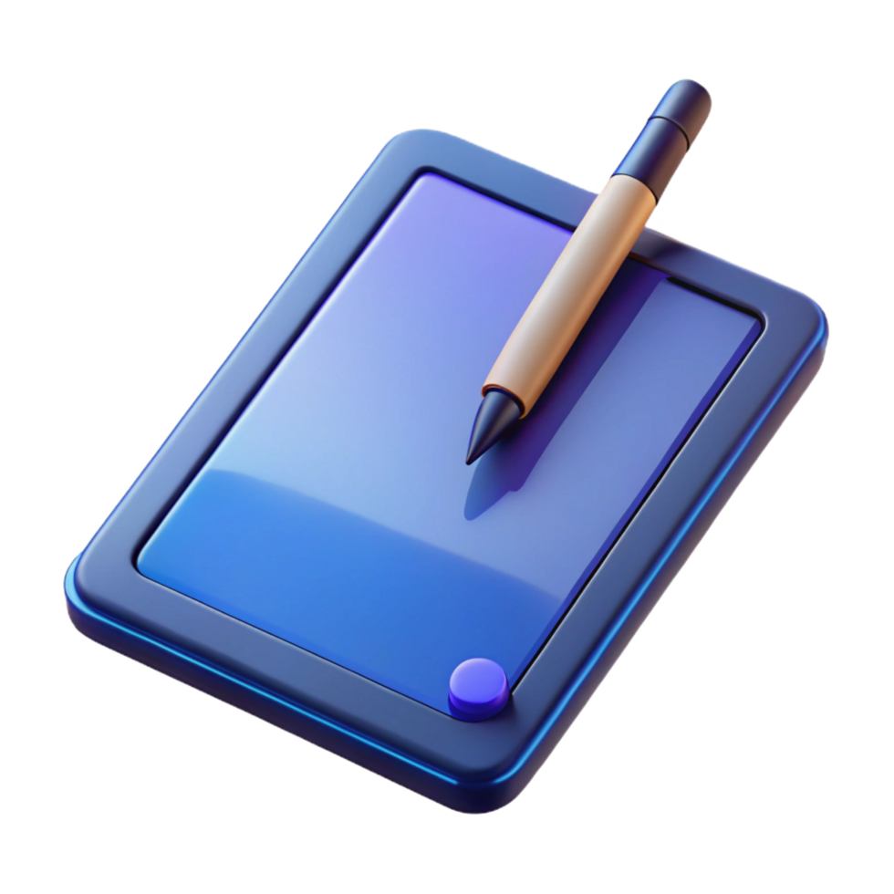 beautiful rustic Tablet computer with stylus pen professional png