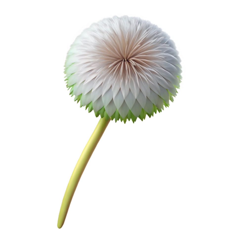 elegant modern Single dandelion flower 4K png