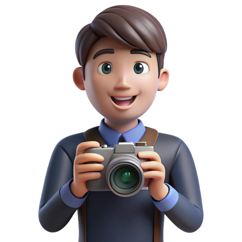 stunning abstract Professional photographer holding a camera, high resolution png