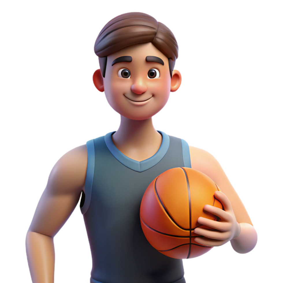 vibrant artistic Focused athlete holding a basketball, original png