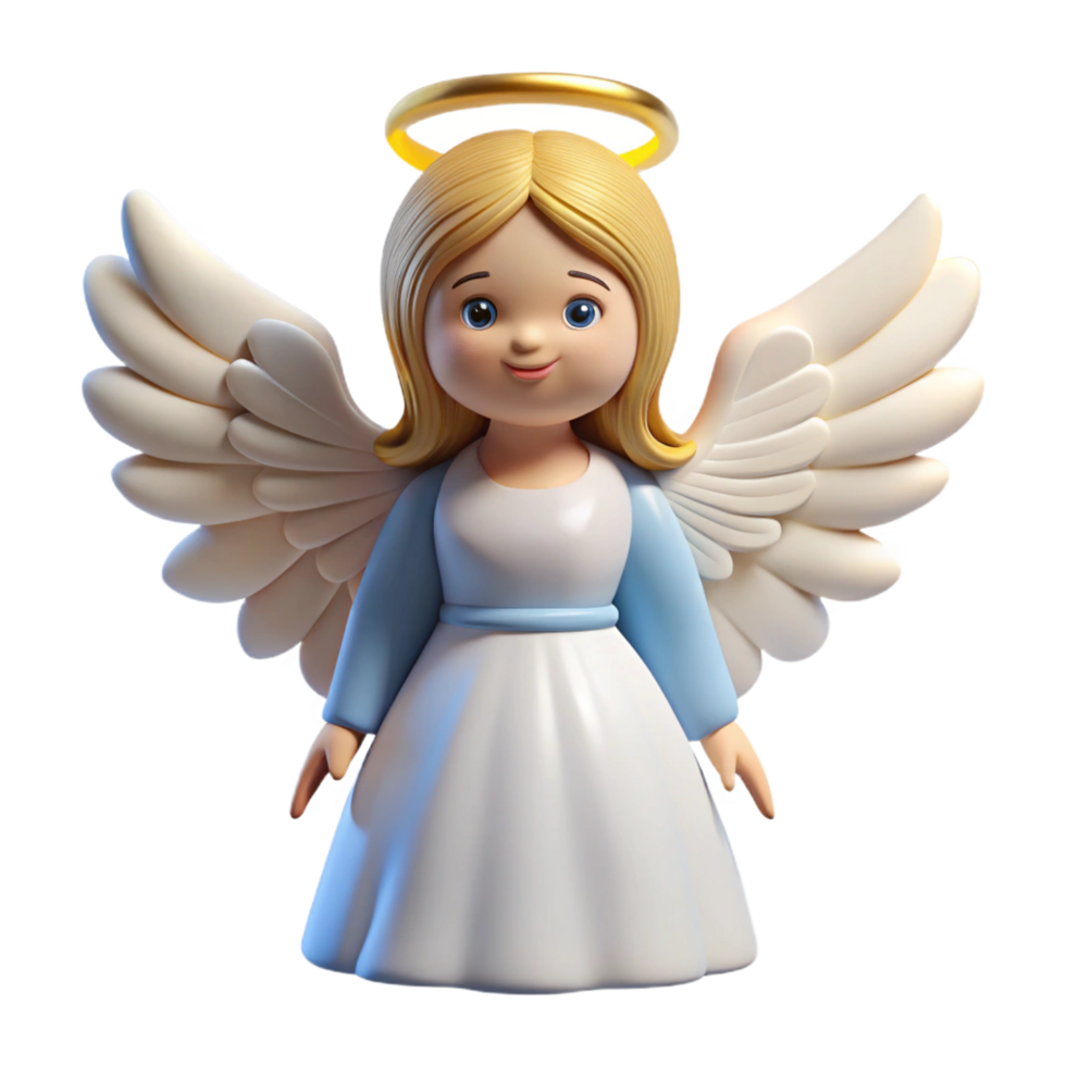 stunning traditional Angel, divine messenger, feathered wings, halo authentic png