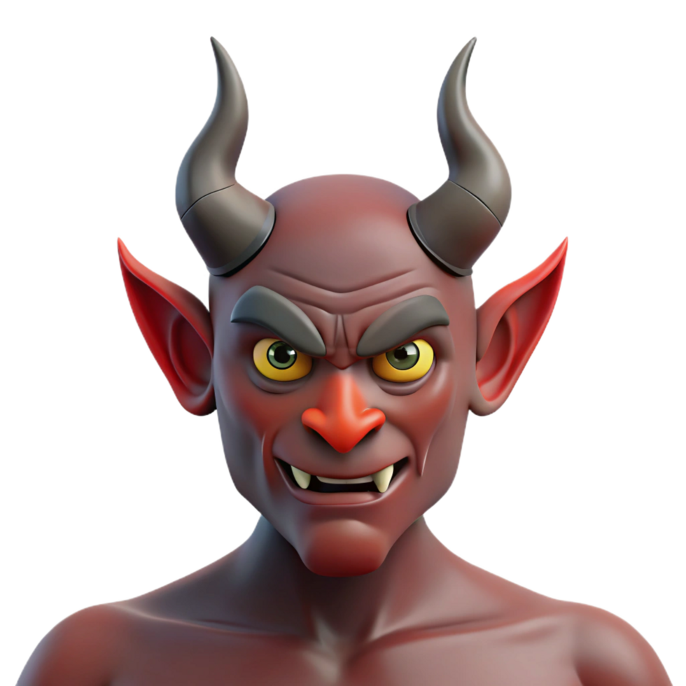 impressive traditional Demon, malevolent entity, horned, demonic features professional png