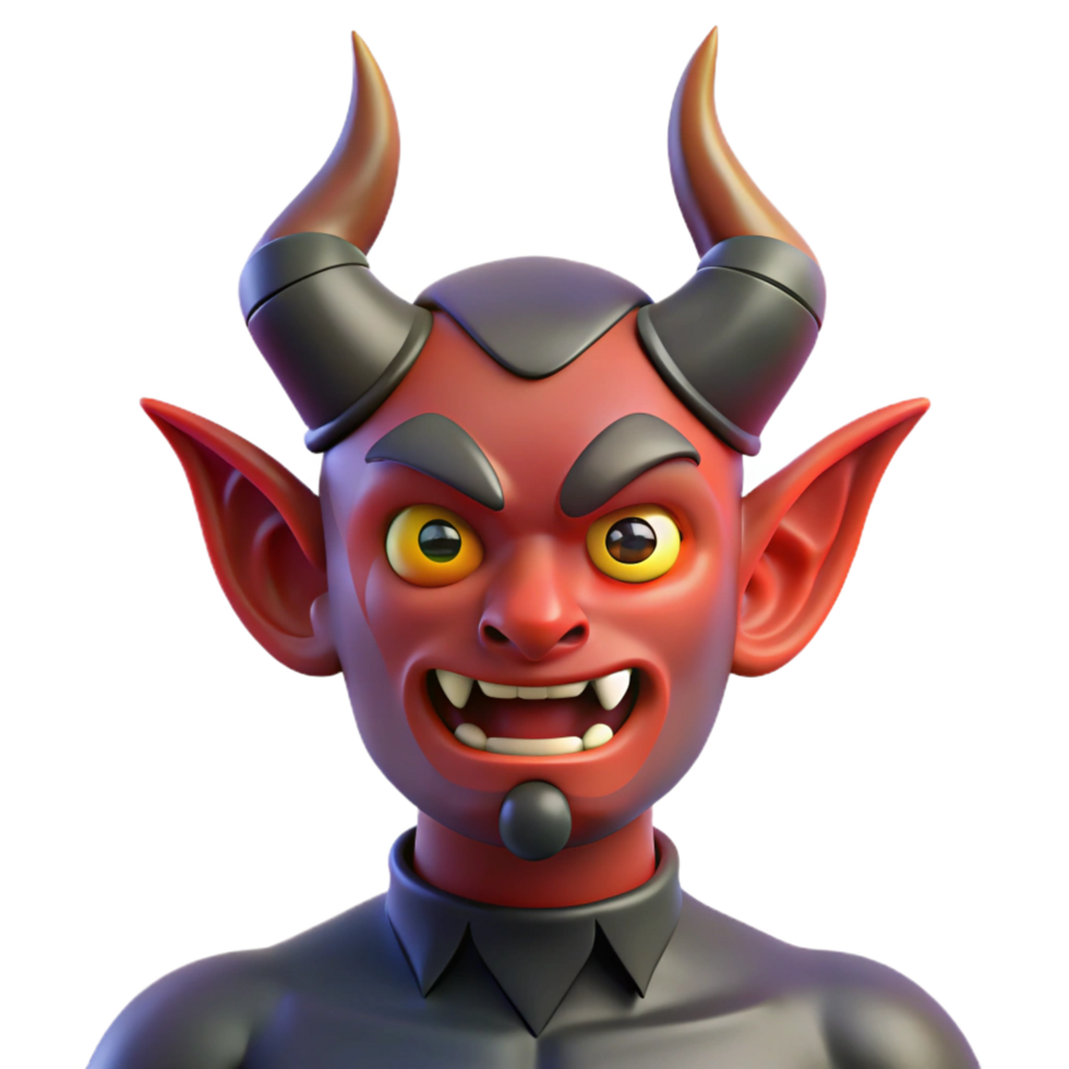 impressive minimalist Demon, malevolent entity, horned, demonic features 4K png
