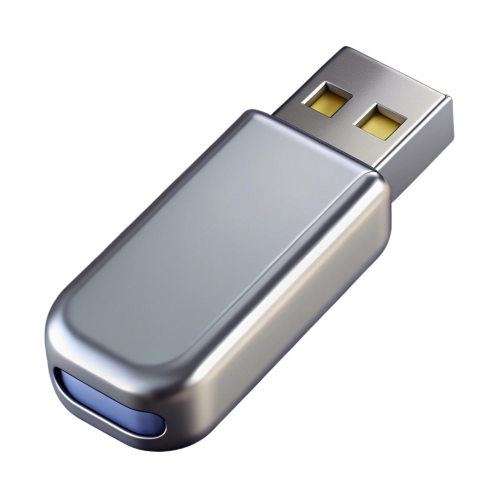 beautiful rustic USB flash drive, metal, silver genuine png