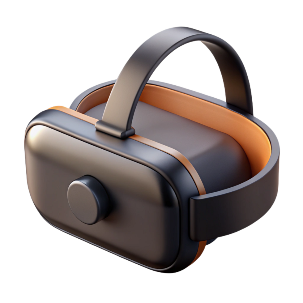 elegant modern Virtual reality headset, black genuine png