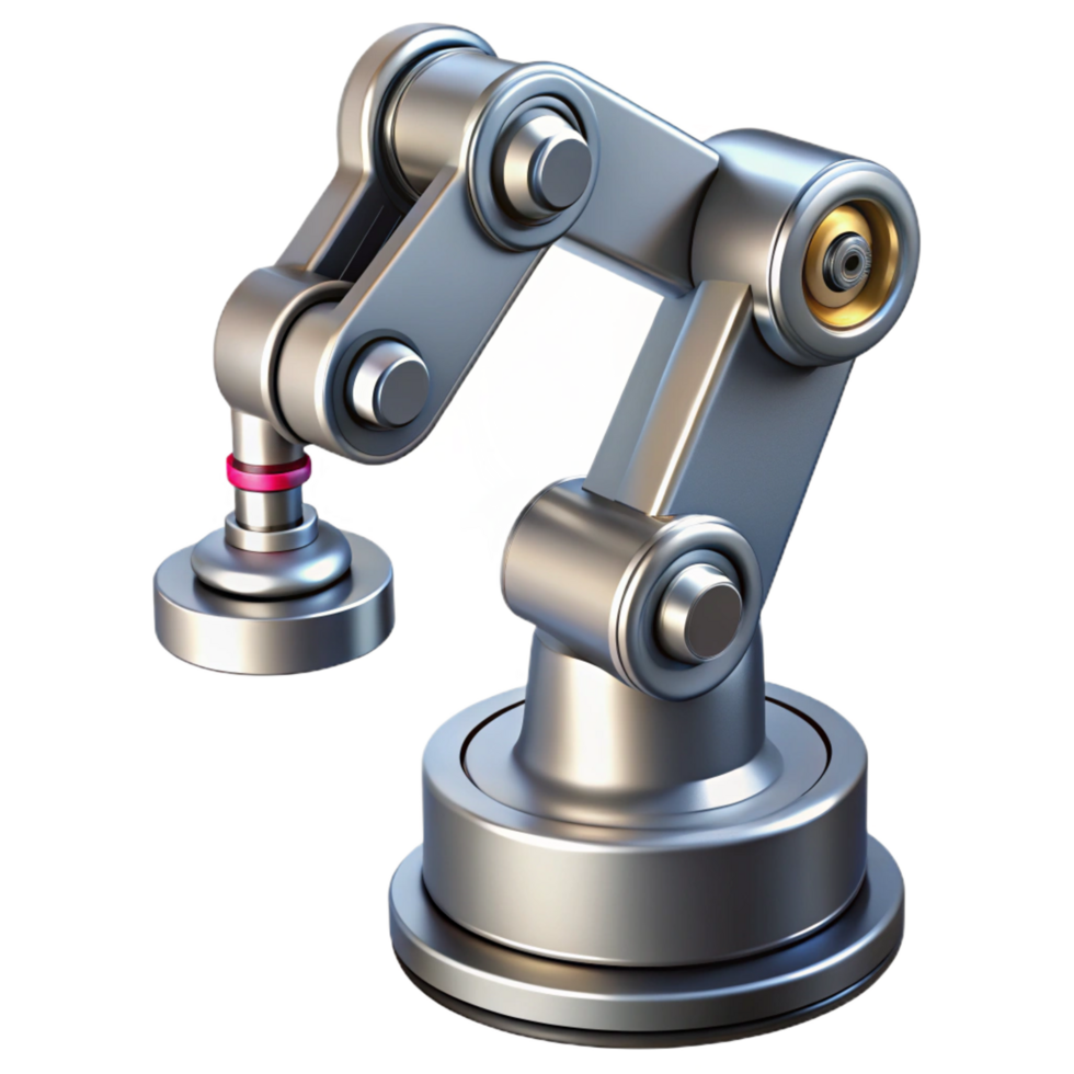 dramatic classic Robot arm, industrial, metallic exclusive png