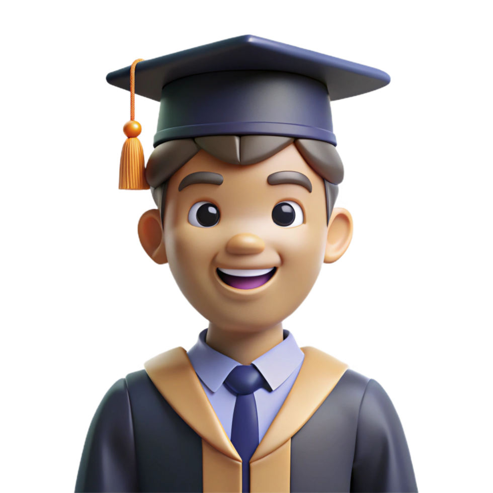 beautiful rustic Graduate, cap and gown, celebratory smile, premium png