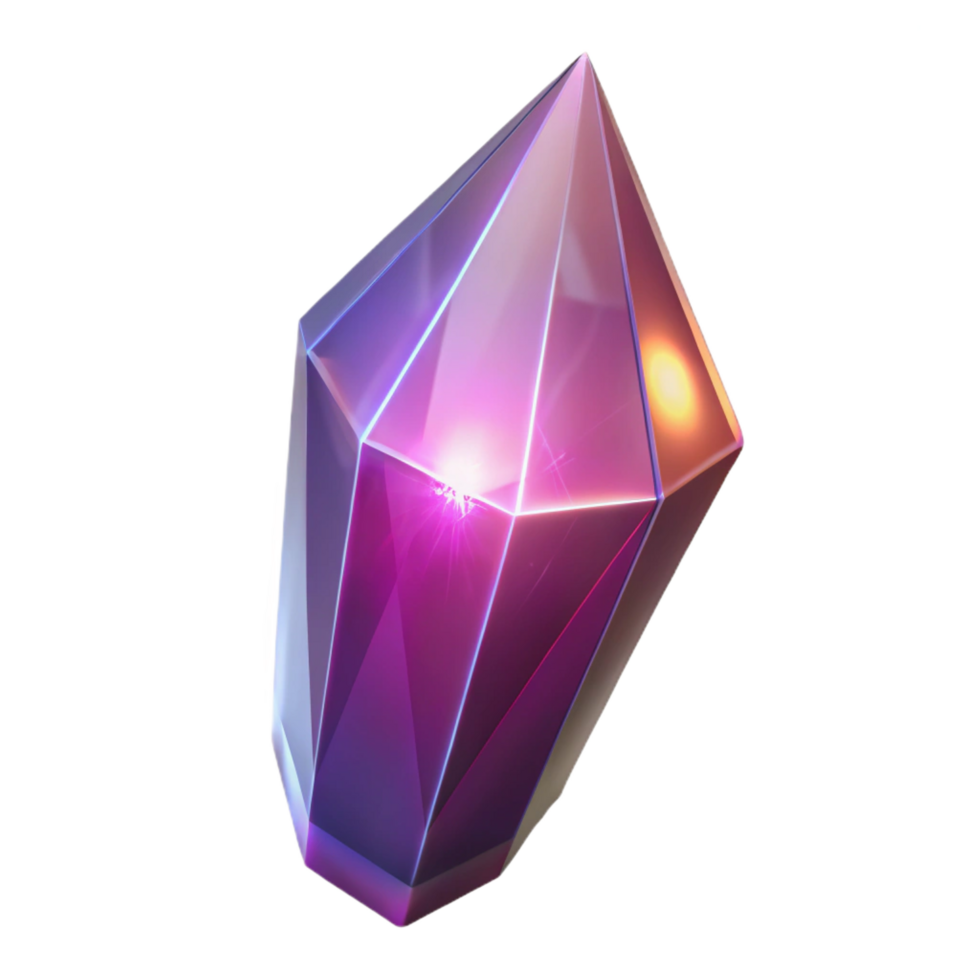 elegant rustic A single, glowing crystal shard, emitting magical energy 4K png