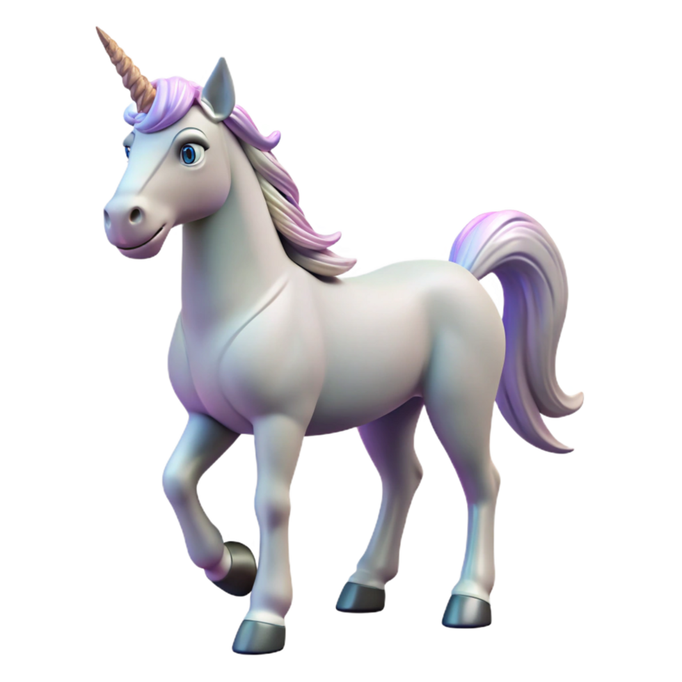 elegant abstract A graceful unicorn, horn gleaming 4K png