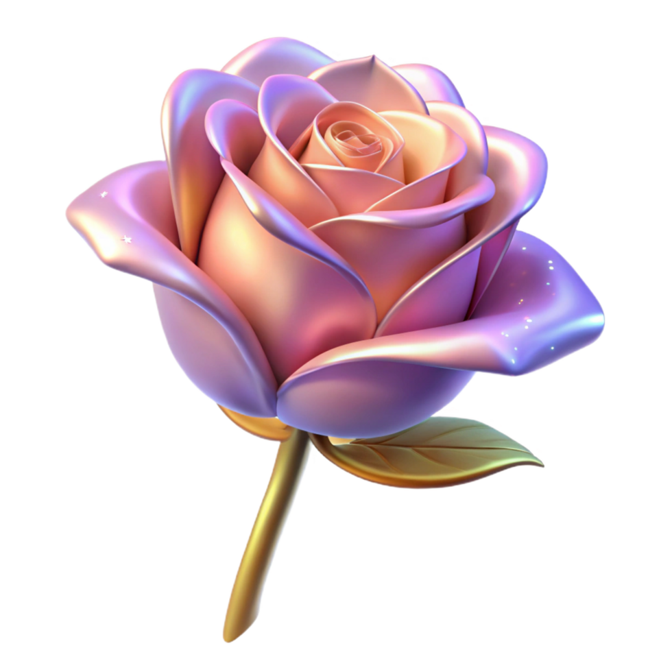 stunning modern A single, enchanted rose, petals shimmering with magic high resolution png