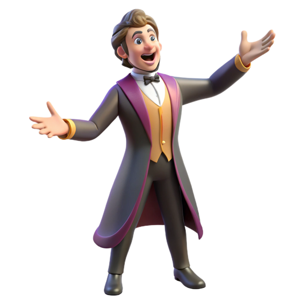 magnificent minimalist Singing opera singer, dramatic pose, original png