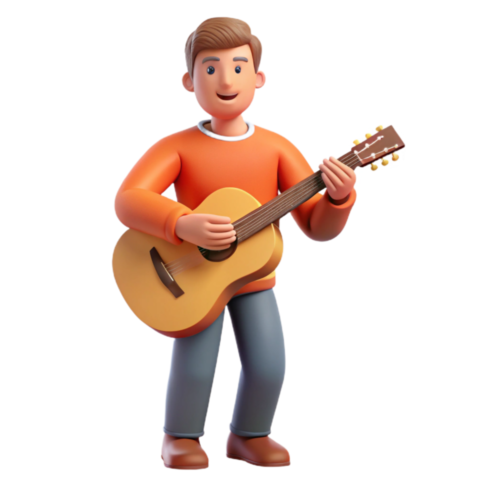 wonderful contemporary Playing guitarist, acoustic guitar, professional png