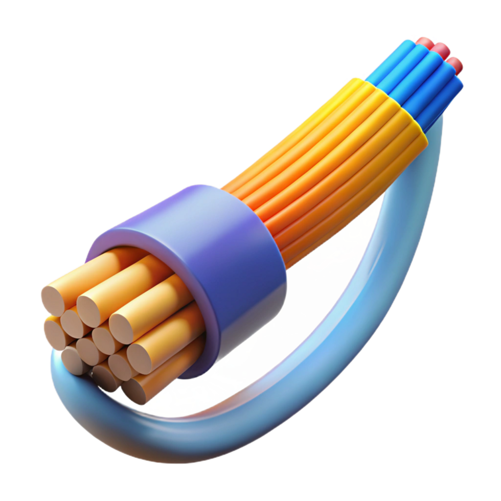 vibrant minimalist Fiber optic cable transmitting data high resolution png