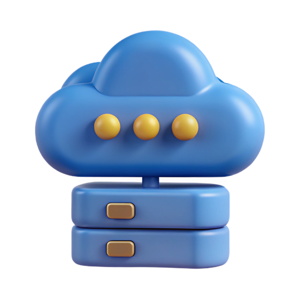 extraordinary minimalist Cloud computing server icon 4K png