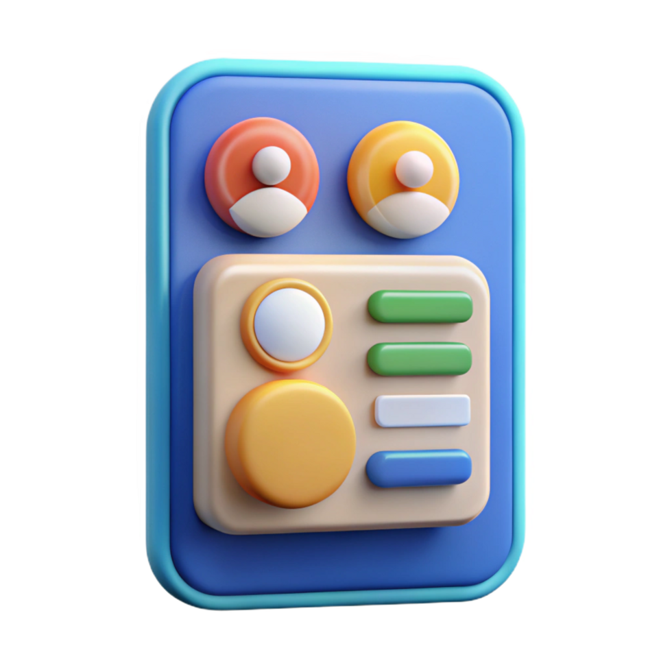 magnificent rustic Mobile app interface with user icons 4K png