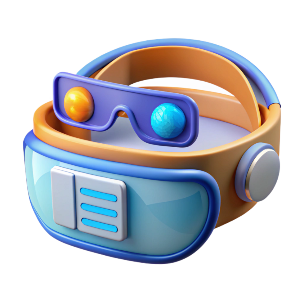 beautiful minimalist Augmented reality headset displaying information authentic png