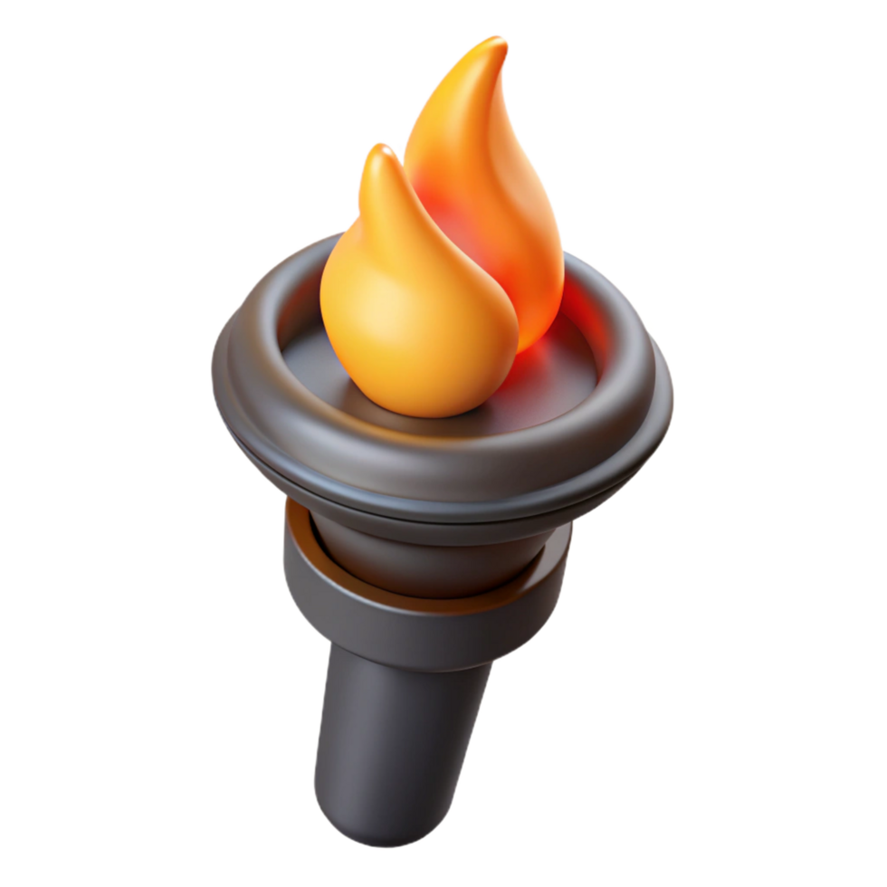 vibrant artistic A single, burning torch, casting flickering light professional png