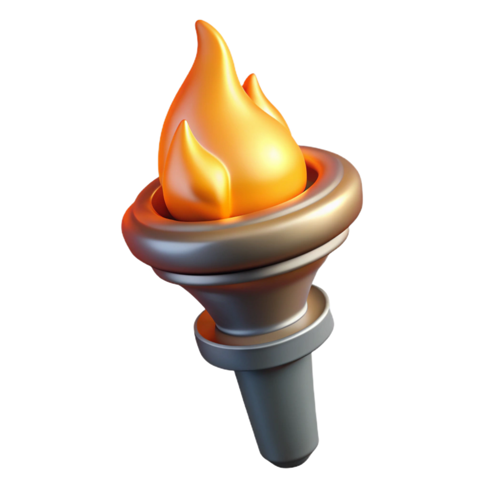 wonderful classic A single, burning torch, casting flickering light detailed png