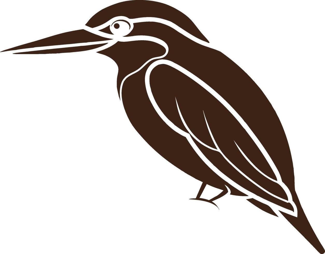 Elegant Kingfisher Line Art Minimalist Bird Drawing for free eps vector