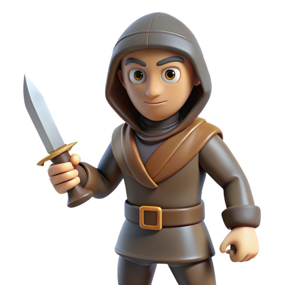 wonderful artistic A cunning rogue, holding a dagger exclusive png