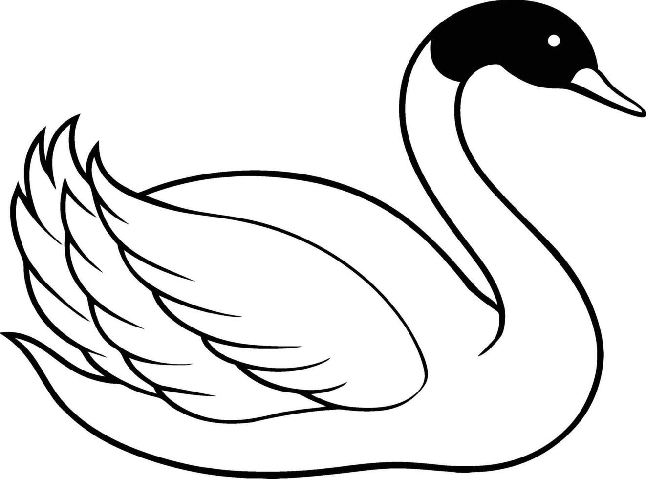 Graceful Swan Line Art Elegant Bird Outline for Fashion for free vector