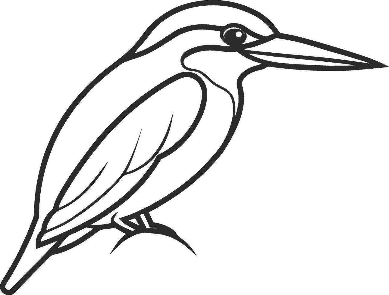 Elegant Kingfisher Line Art Minimalist Bird Drawing for Prints free vector