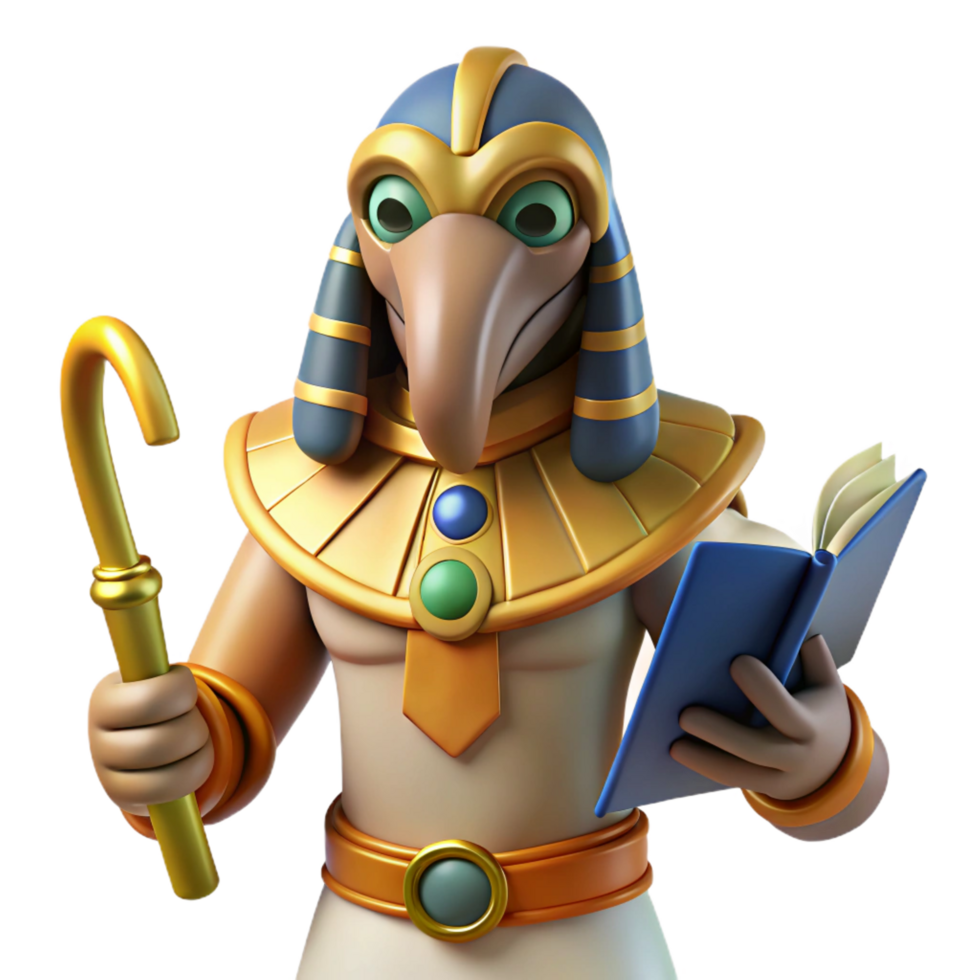 extraordinary abstract Thoth, Egyptian god of writing, 4K png