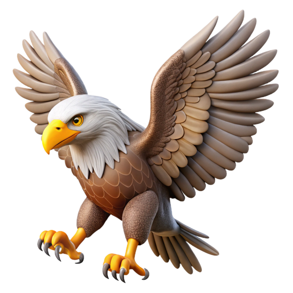 elegant vintage Majestic eagle with spread wings, premium png
