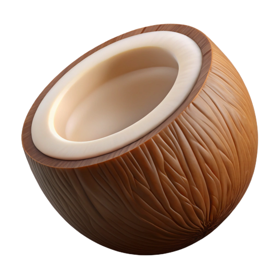 wonderful abstract Brown coconut half detailed png