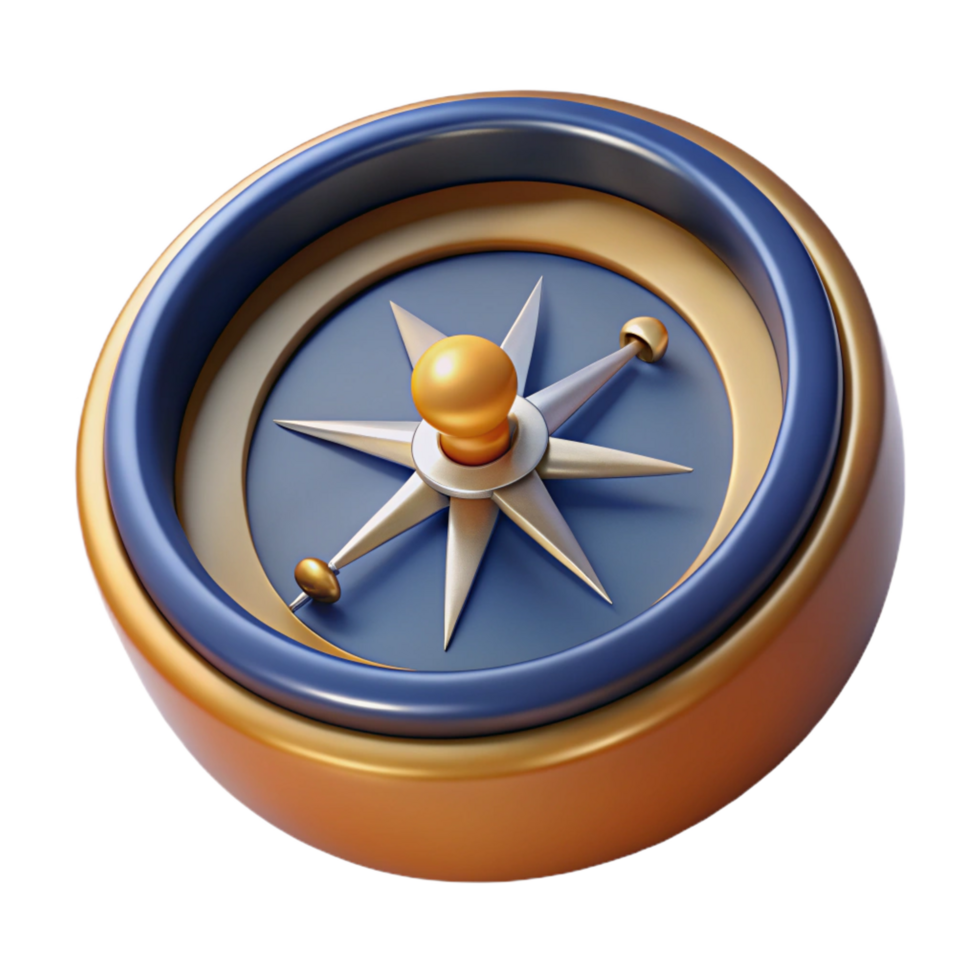 elegant contemporary A single, magic compass, spinning wildly, detailed png
