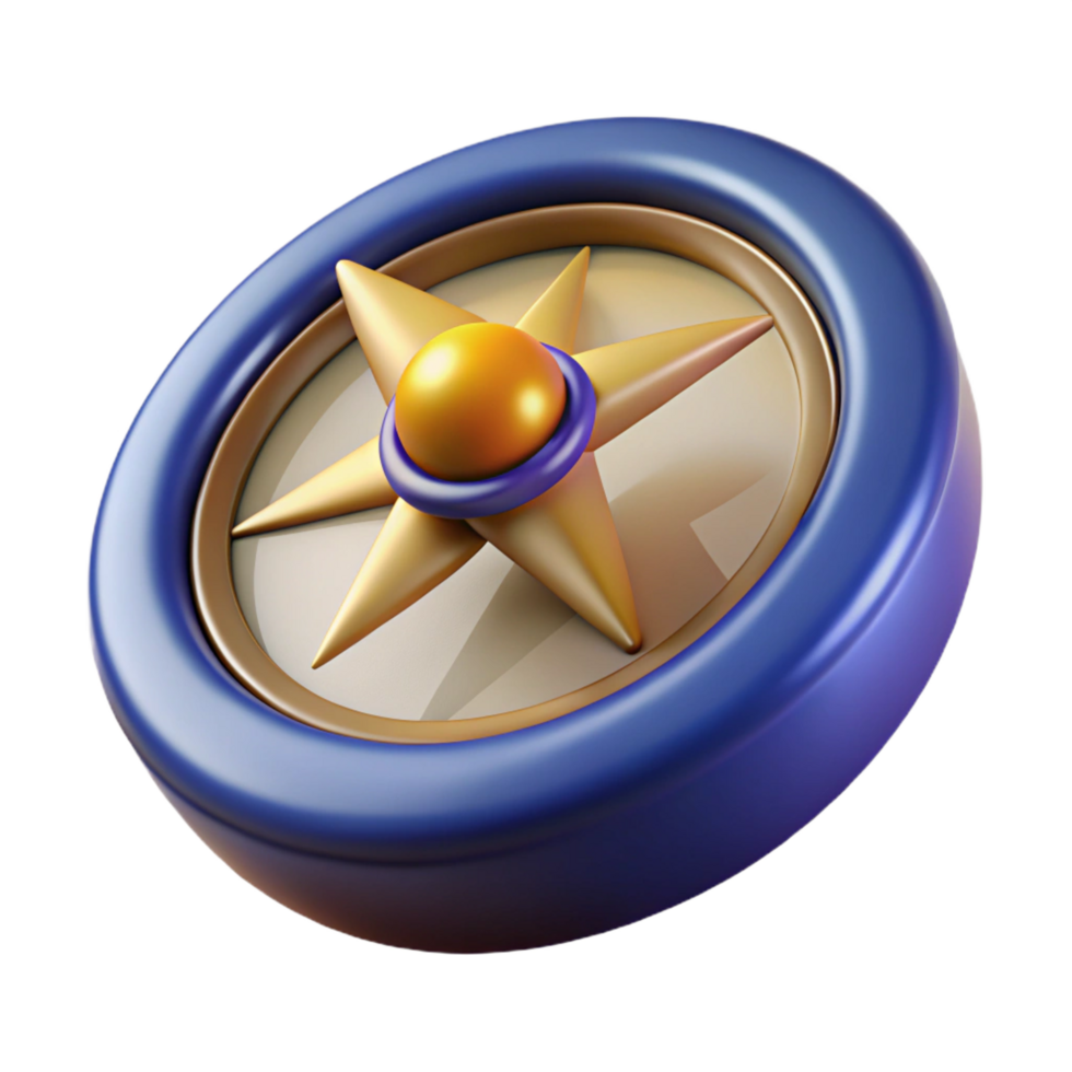 vibrant modern A single, magic compass, spinning wildly, exclusive png