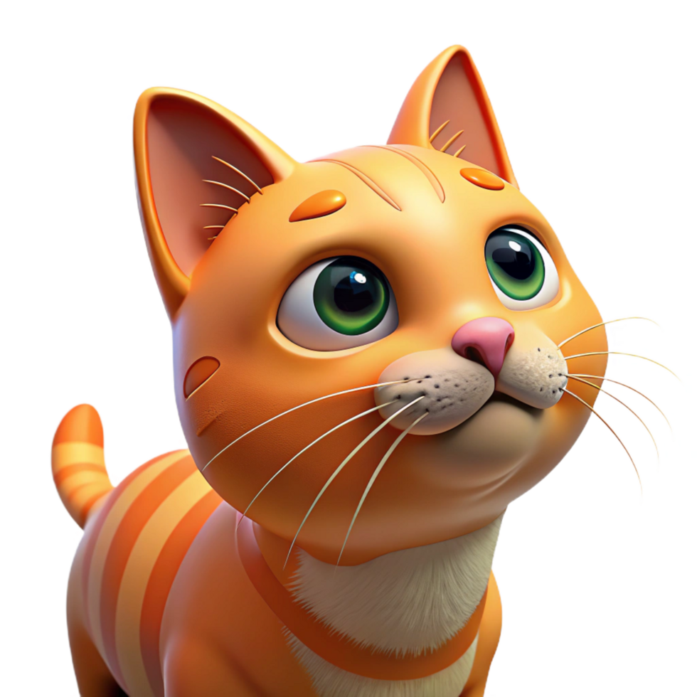 impressive artistic A curious orange tabby cat, looking up premium png