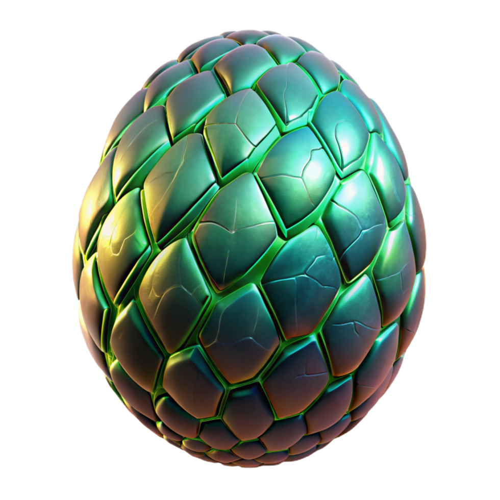 magnificent modern A majestic dragon egg, intricate scales, glowing cracks, high resolution png