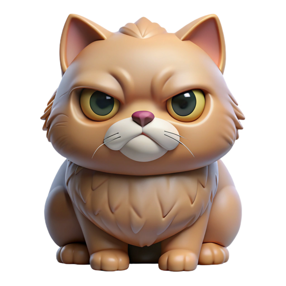 impressive rustic A grumpy Persian cat, with a flat face high quality png