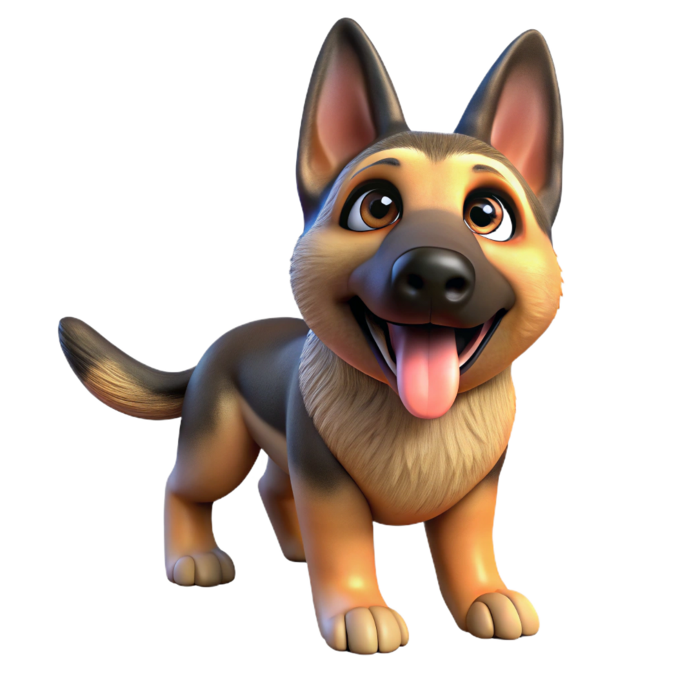impressive minimalist A playful German Shepherd puppy professional png