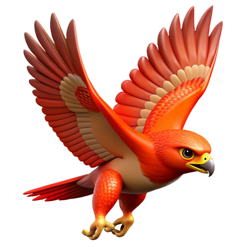 elegant minimalist A soaring red-tailed hawk genuine png