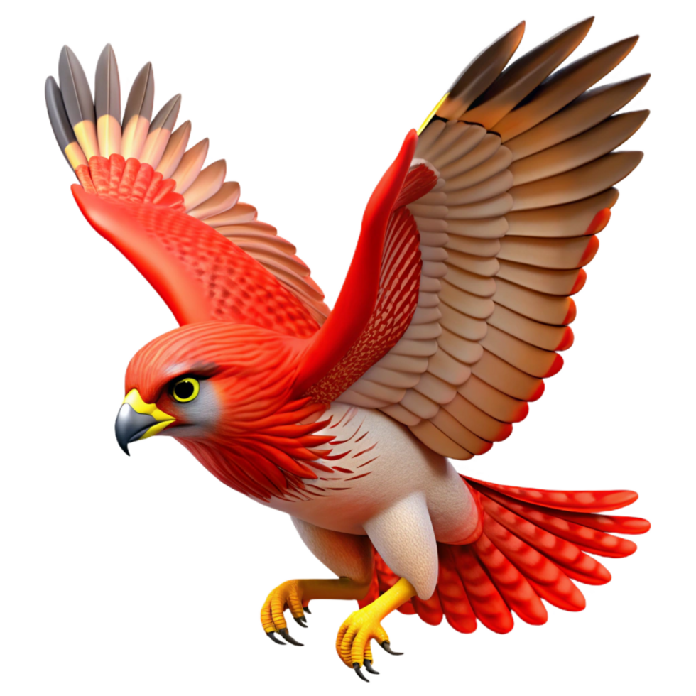 serene abstract A soaring red-tailed hawk detailed png