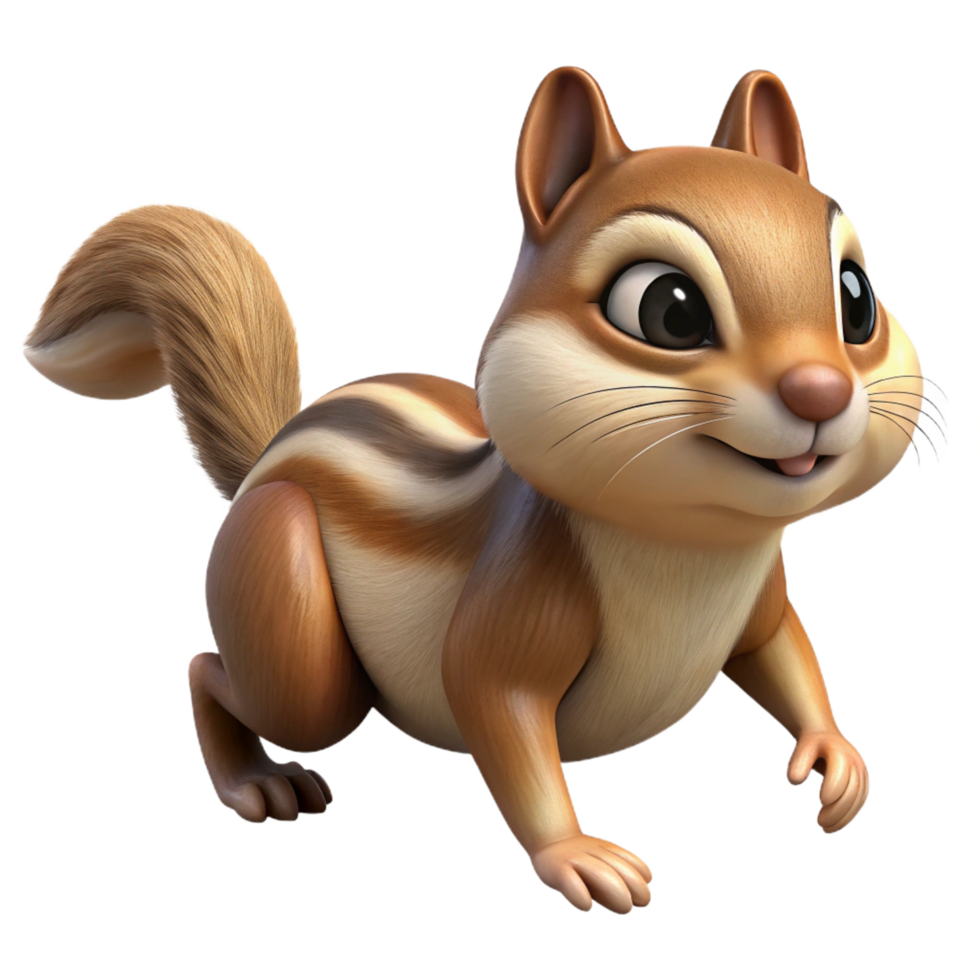 elegant artistic A scurrying chipmunk authentic png