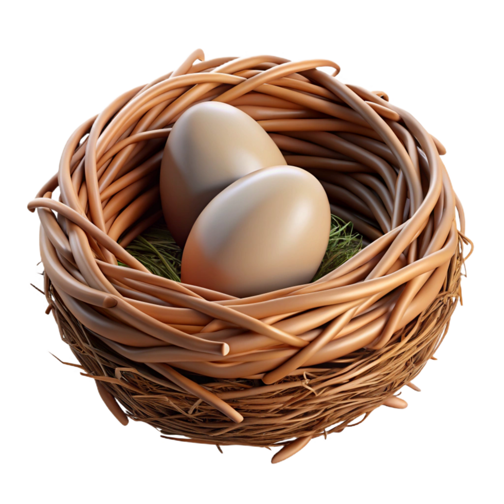 stunning traditional Empty bird's nest made of twigs genuine png